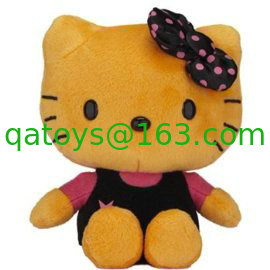 juguetes rellenos historieta anaranjada preciosa de la felpa del Hello Kitty de los 20cm para la colección