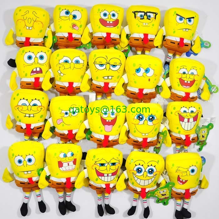 Forme a historieta el estilo de SpongeBob 20 diversa los juguetes rellenos de la expresión felpa