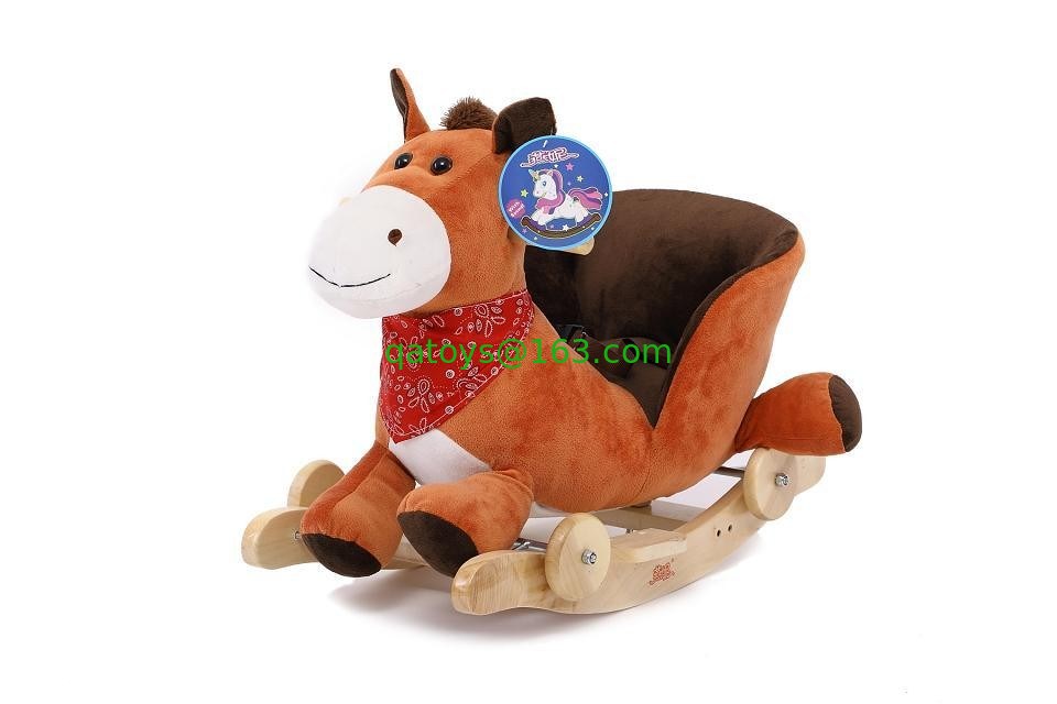 Fashion Brown Moose Plush Baby Rocking Animal Chair para el bebé paseo en el juego