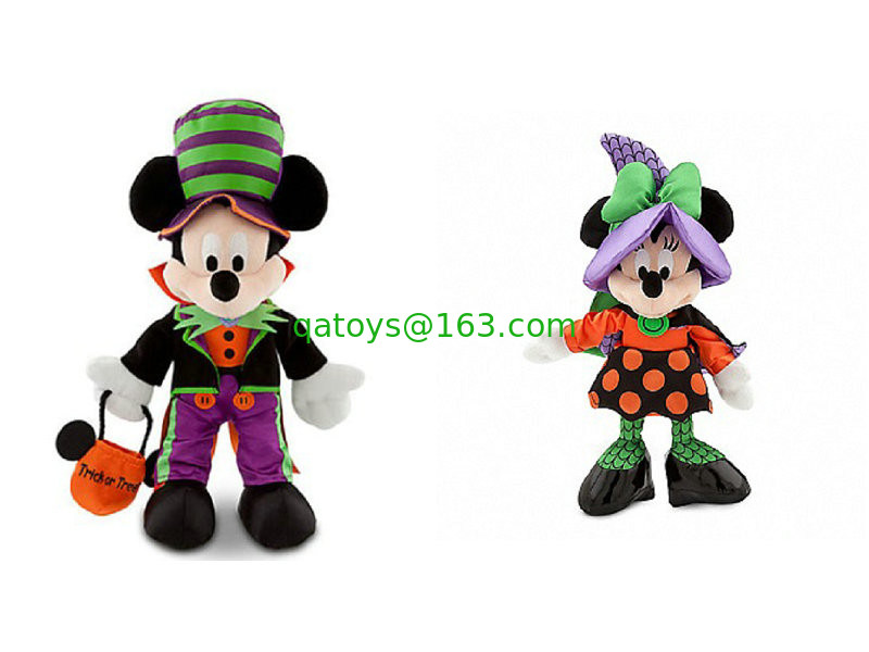 tiempo Mickey Mouse y Minnie Mouse de Halloween de los juguetes de la felpa de los 30cm Disney