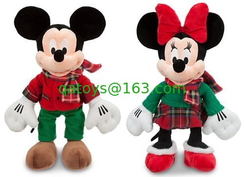 la felpa de Disney de 12 pulgadas juega la moda grande de Mickey de la Navidad del tartán