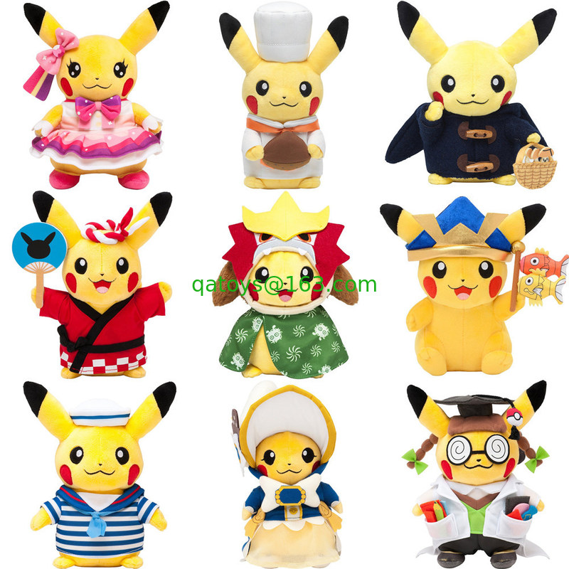 Los nuevos personajes de dibujos animados Pokemon rellenaron los juguetes 8inch de la felpa para la máquina del juguete de la venta de la grúa