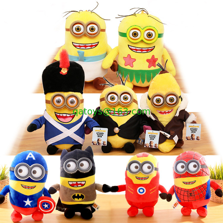 20cm dibujos animados juguetes de peluche Minions con ojo 3D para grúa máquina de juguete