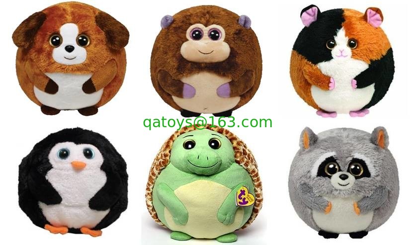 los regalos promocionales animales de la forma redonda de los 25cm juegan verde/Brown/color gris