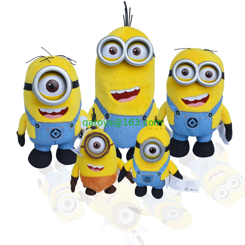 Despreciable 3 felpa de la historieta del ojo de los subordinados 3D juega los juguetes de la felpa del bebé del amarillo el 18cm