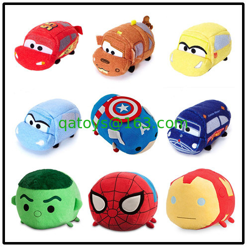 Los nuevos coches originales de los corredores del automóvil descubierto de Disney juegan 3 juguetes de la felpa de la historieta de Tsum Tsum el 10cm
