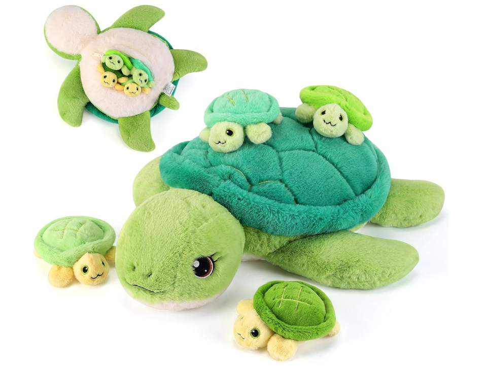 OEM Mamá tortuga animal relleno con bebés 5 en 1