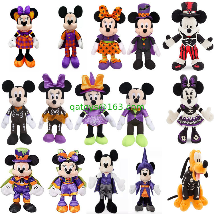 El día púrpura Minnie Mouse de Halloween y juguetes de la felpa de Mickey Disney para el festival del partido de los animales domésticos