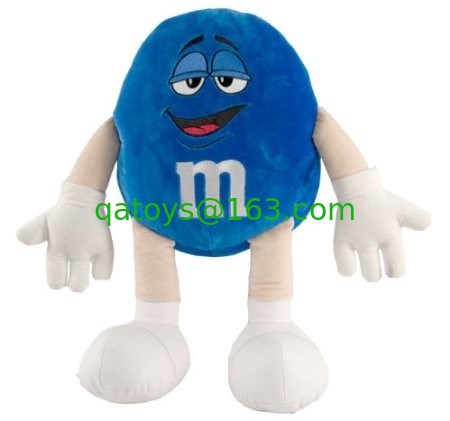 Juguetes rellenos M&M azules medios, pequeños animales preciosos de la felpa para los niños