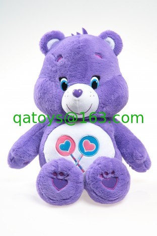 El cuidado original lleva los juguetes de la felpa de la historieta de los peluches, púrpura/azul/amarillo