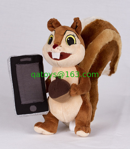 Divertido juguete de peluche de zorro con iPhone, material de poliéster