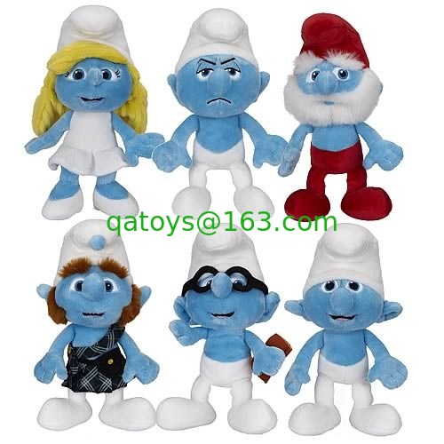 Juguetes rellenos lindos y azules de la felpa de la historieta del juguete de Smurf para los regalos de la promoción