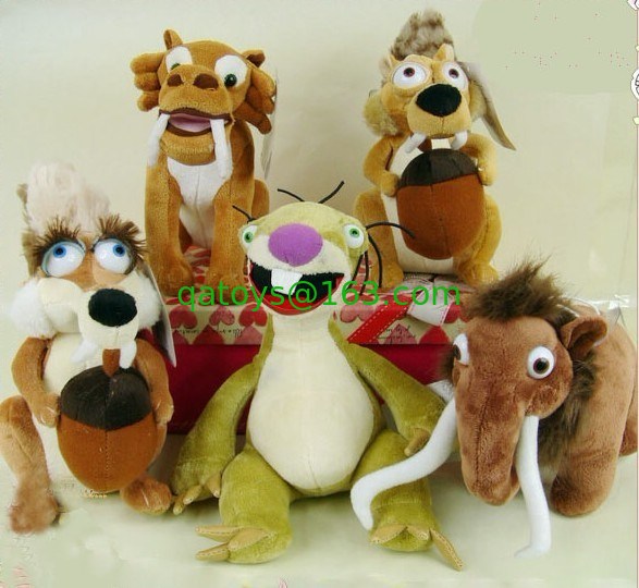 Juguetes de peluche de dibujos animados de animales de peluche de la Edad de Hielo para la colección, marrón