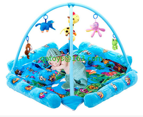 Seabeach Blue Baby Play Gimnasios y esteras con juguetes de plástico y rellenos