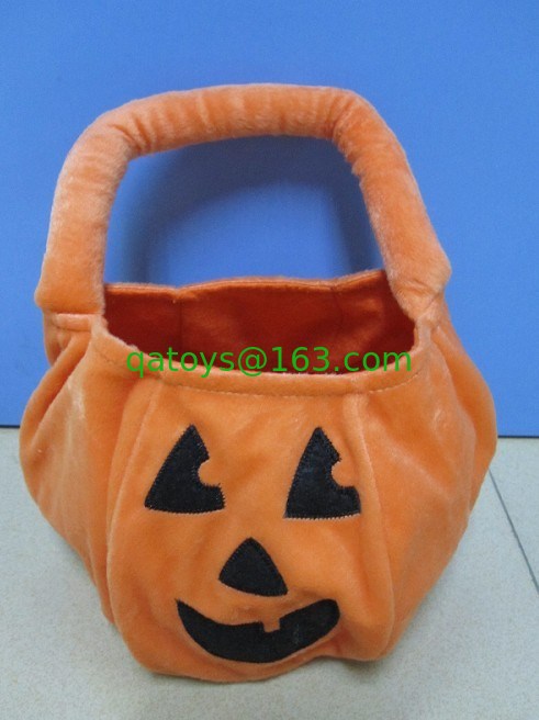 La felpa anaranjada modificada para requisitos particulares de Halloween juega el bolso relleno 12 pulgadas para el partido