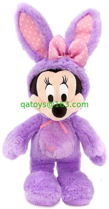Conejitos rellenos felpa suave amistosa de Eco Minnie Mouse para Pascua, púrpuras
