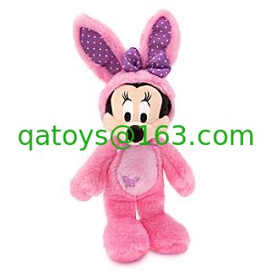 Conejito rosado de Minnie Mouse pascua de los peluches de la historieta para los bebés