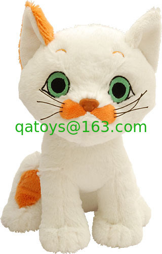 el peluche negro/blanco de 12 pulgadas del gato juega la felpa suave de la historieta