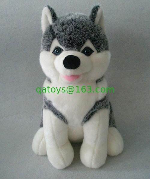 12 pulgadas Suave Blanco Husky Animal relleno Personalizado juguetes de peluche Eco amigable