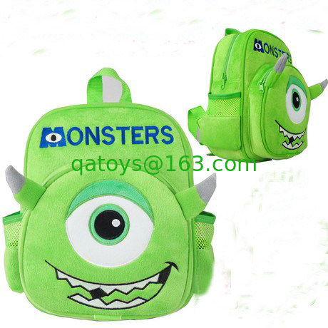 Mochilas de la escuela de los niños de Mike de la universidad de los monstruos personalizadas, verde