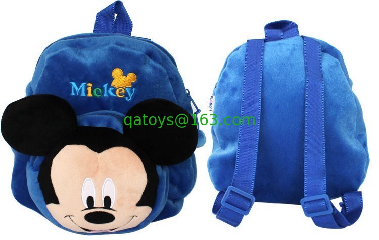 bolso de escuela azul de Mickey Mouse de 12 pulgadas, mochilas personalizadas del niño