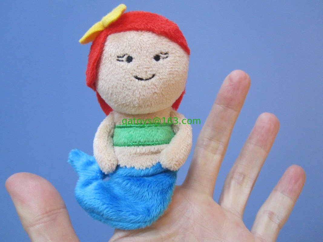 marionetas preciosas del finger de la felpa de la sirena del 12cm para los niños, el azul y el rojo