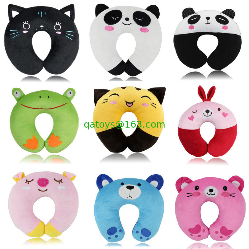Almohada y amortiguador, amortiguador animal del cuello del viaje del asiento de carro de la forma de la felpa U de la felpa para cuidar
