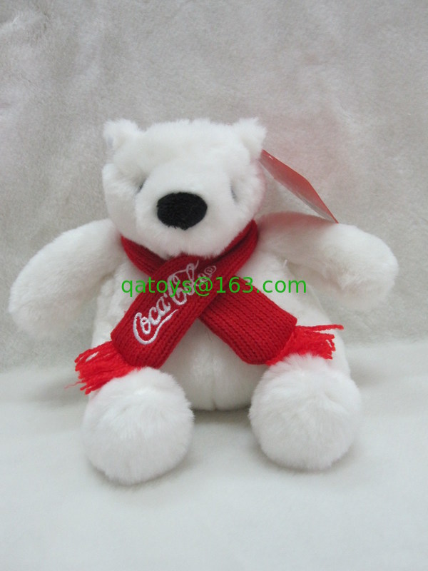 La felpa de la Navidad del peluche del oso polar de la Coca-Cola juega el tamaño del 16cm