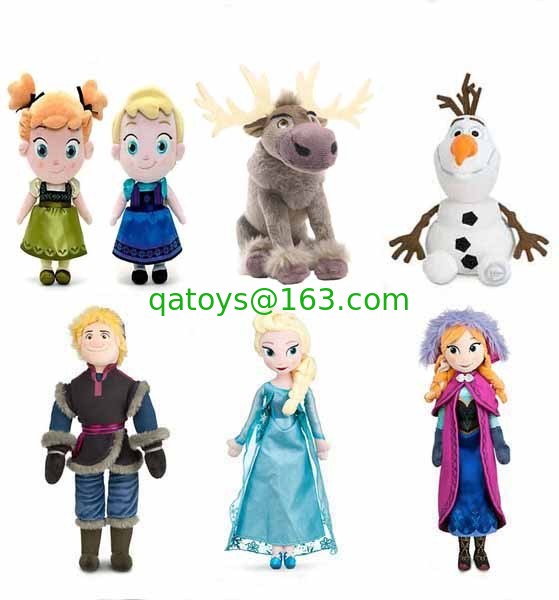 Conjunto completo de personajes de la familia Frozen de Disney, juguetes de peluche de dibujos animados para coleccionar