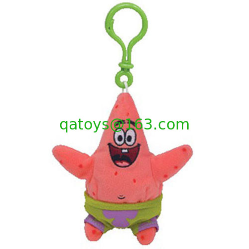 Llavero del juguete de la felpa de los peluches de Spongebob con la tela suave de la felpa