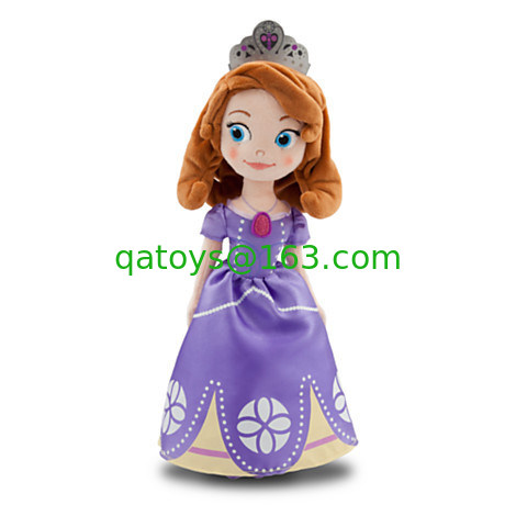 Pequeños juguetes rellenos de princesa Sofía de la muñeca suave azul de la felpa para las niñas
