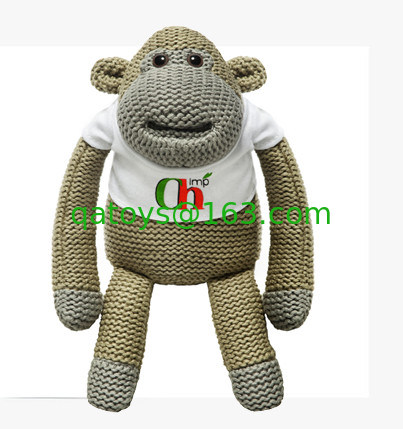 El peluche suave del mono de las extremidades modificado para requisitos particulares, hizo punto el mono para los regalos de la promoción