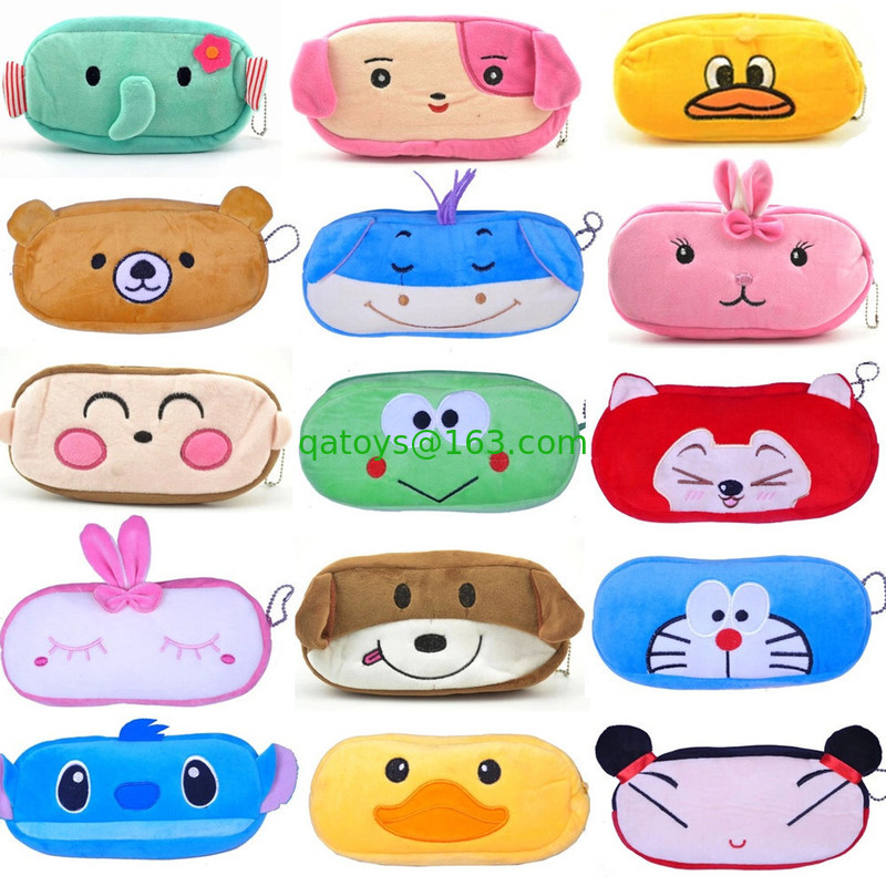 Caja de lápiz animal linda de los niños/bolso fresco del lápiz de la felpa para la escuela