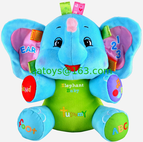 El elefante azul que habla juguetes de peluche para bebés con música animales para el aprendizaje del bebé